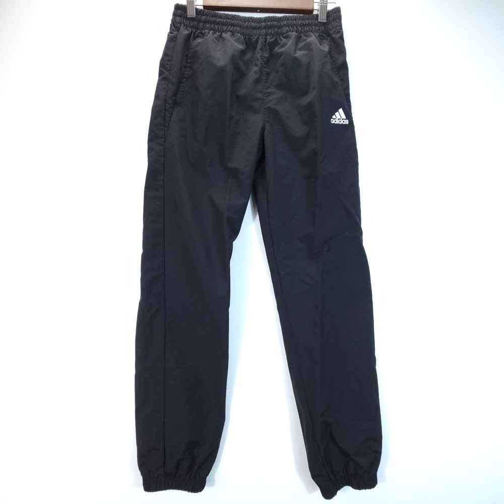 Adidas Track Pants Kids 14/16 Black Skate Streetwear Windbreaker Joggers